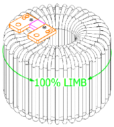 Toroidal magnetic core uses 100% area (LIMB) for winding the coil. It lowers the cost because there is NO YOKE.